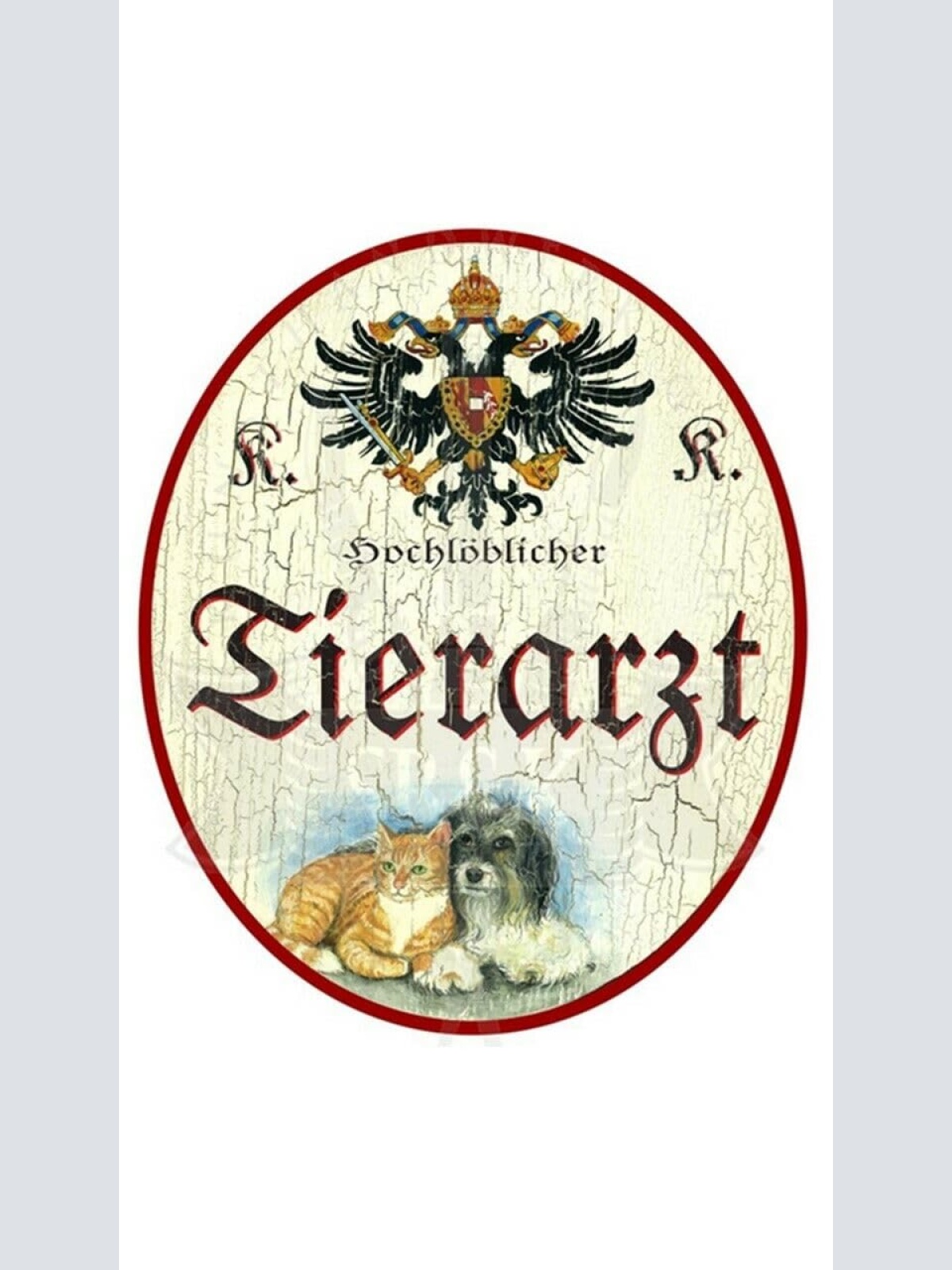 KuK Nostalgie Holzschild "Tierarzt" (Größe: 14x17)