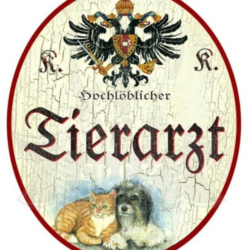 KuK Nostalgie Holzschild "Tierarzt" (Größe: 14x17)