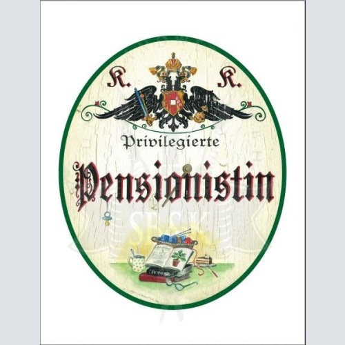 KuK Nostalgie Holzschild - Privilegierter Pensionist - Buch Hobbies TH (Größe: