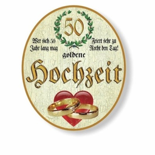 Kuk nostalgie holzschild goldene hochzeit 50 jahre spruch