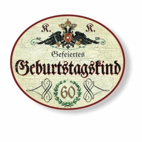 Kuk nostalgie holzschild gefeiertes geburtstagskind 60 jahre