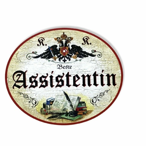 Kuk nostalgie holzschild beste assistentin