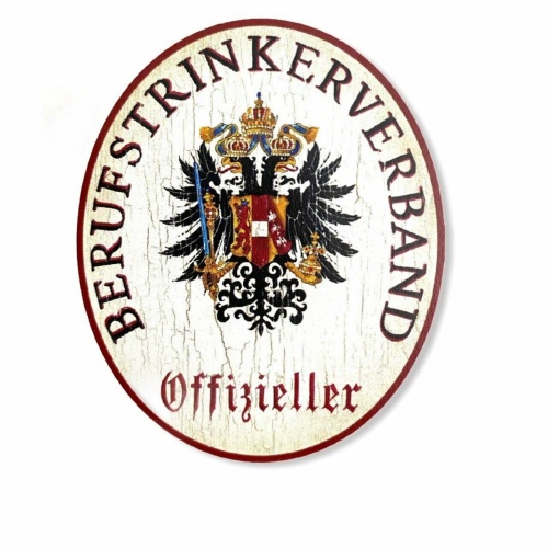 Kuk nostalgie holzschild offizieller berufstrinkerverband