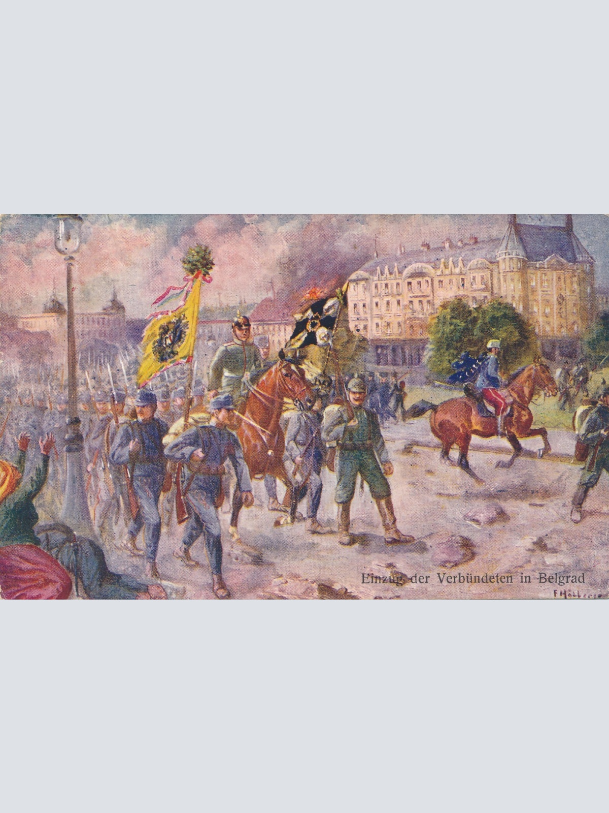 AK Militaria Einzug der Verbündeten in Belgrad Ansichtskarte (17354)