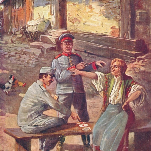 AK Militaria Frohe Stunden in ernster Zeit Ansichtskarte (18027)