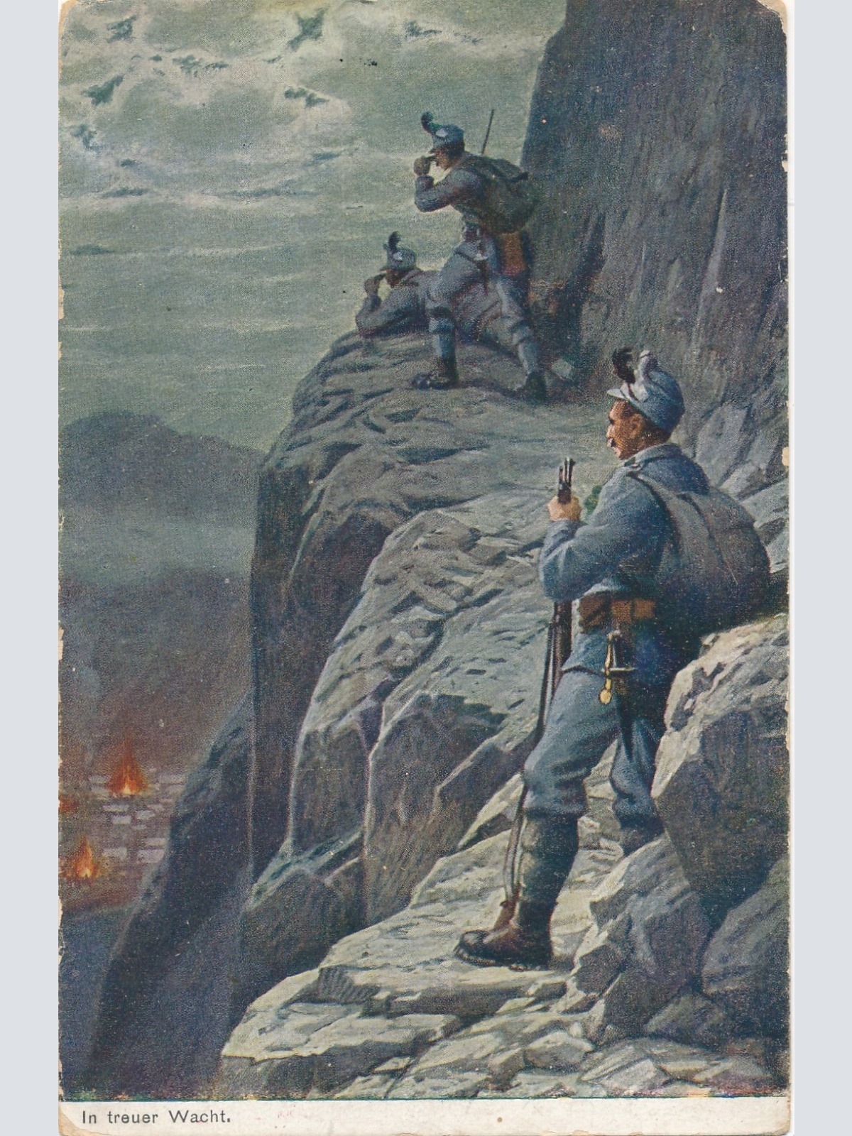 AK Militaria in treuer Wacht Ansichtskarte (18019)