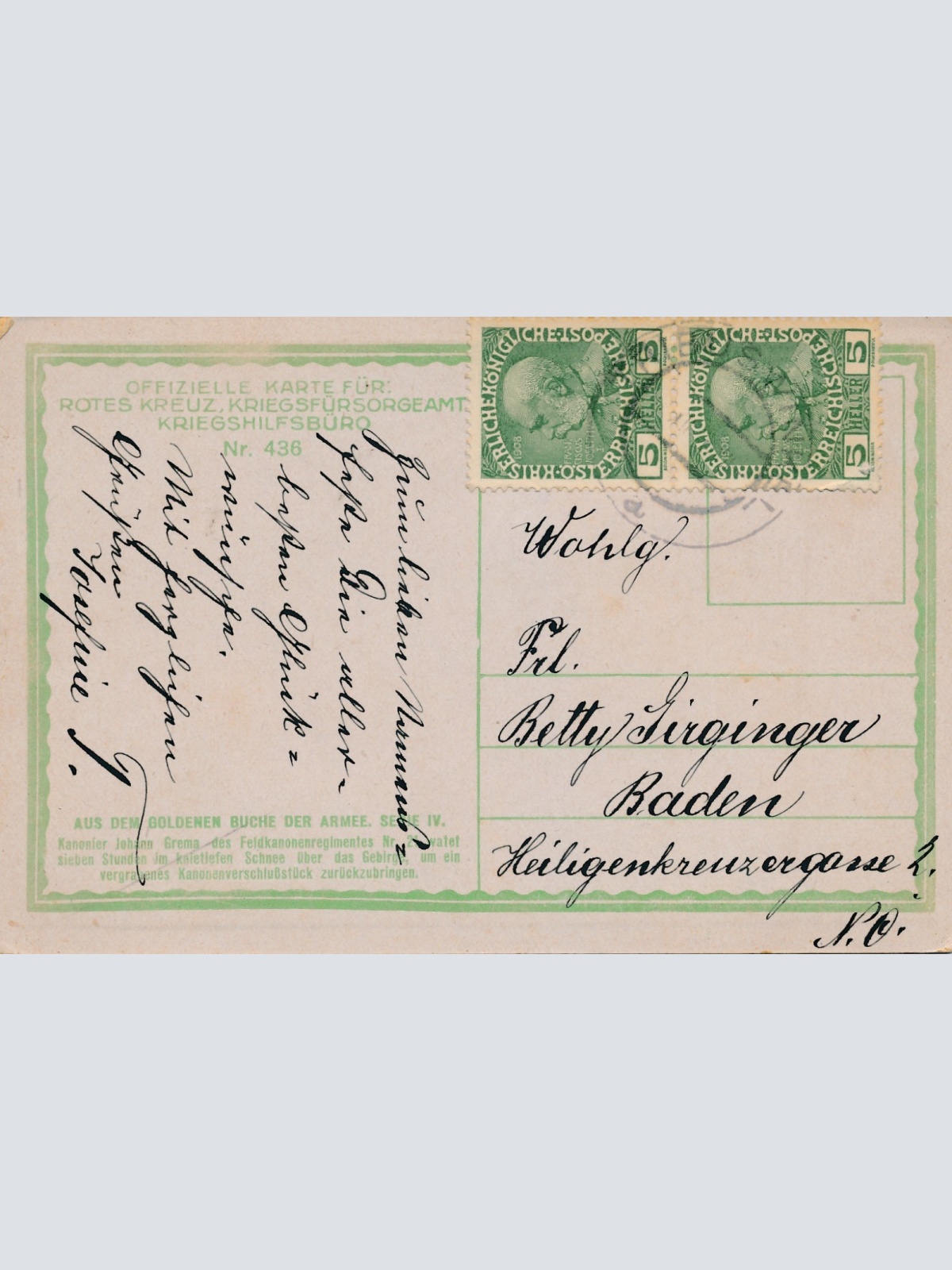 AK Militaria Rot-Kreuz Karte Nr. 436 Ansichtskarte (18011)