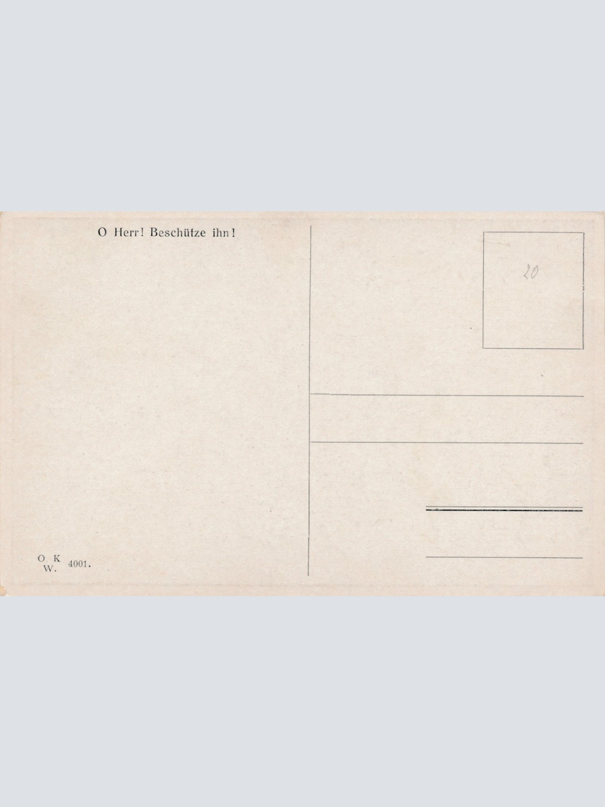 AK Militaria O Herr Beschütze ihn Ansichtskarte (17373)