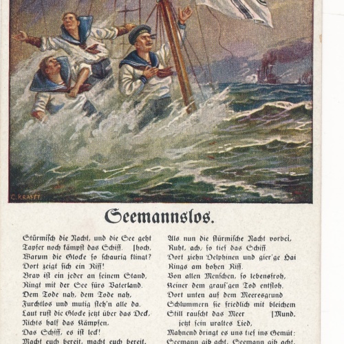 AK Militaria Seemannslos Liedertext Ansichtskarte (18035)