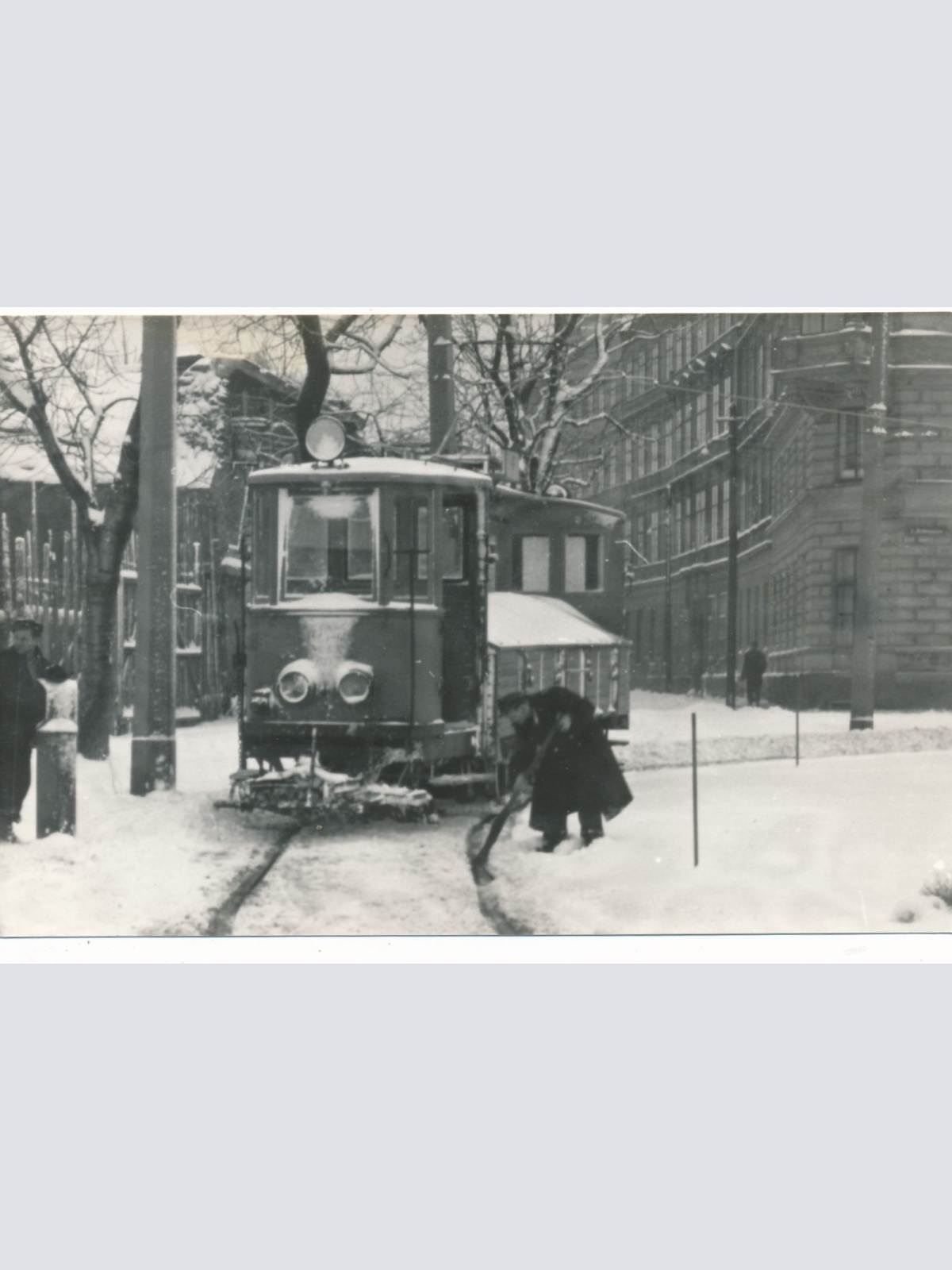 AK Strassenbahn im Winter Ansichtskarte (18148)