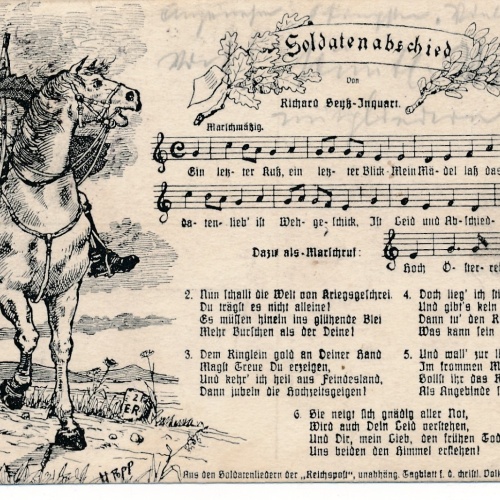 AK Militaria Soldatenabschied Liedertext Ansichtskarte (18062)