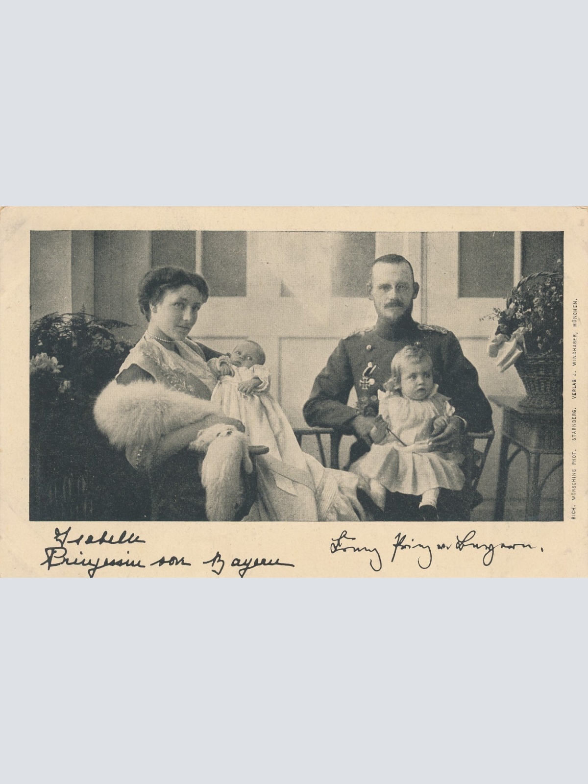 AK Militaria Prinz und Prinzessin von Bayern mit Kinder Ansichtskarte (18084)
