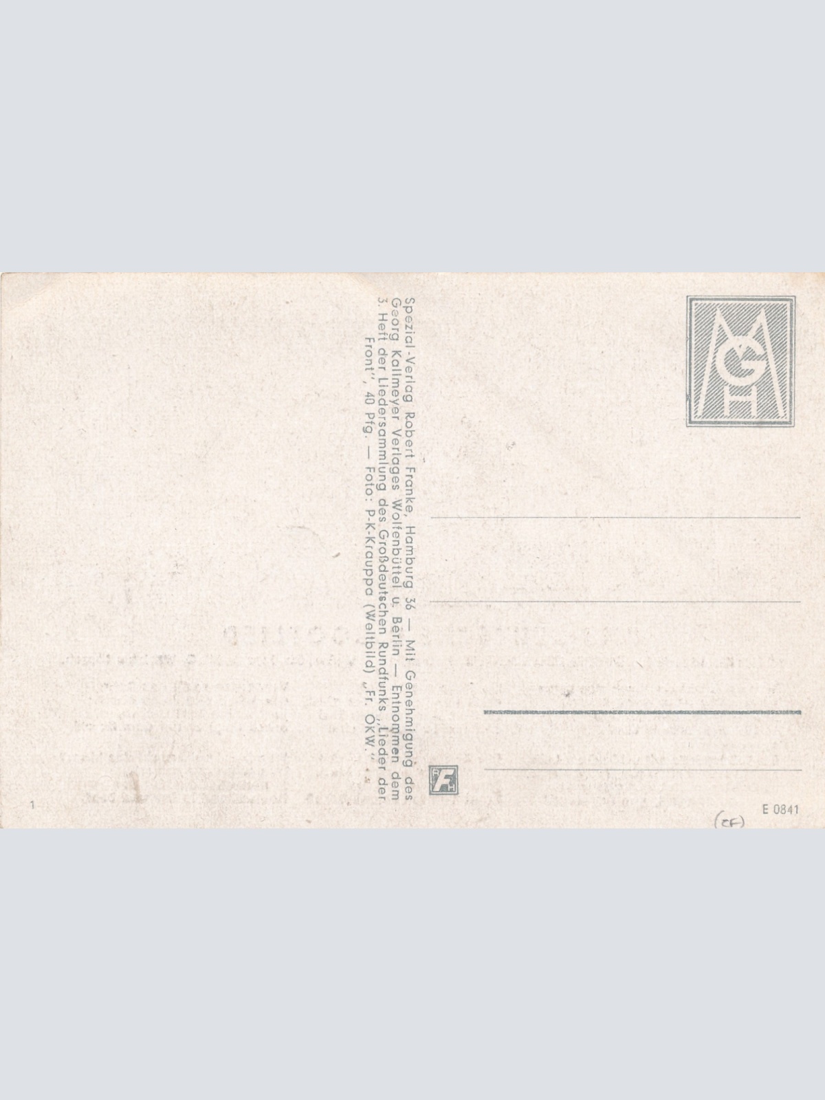 AK das Deutsche U Bootlied mit Liedertext Ansichtskarte (18140)