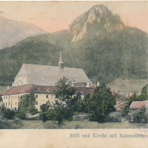 AK aus Neuberg Stift und Kirche mit Rabenstein Steiermark Ansichtskarte (18112)