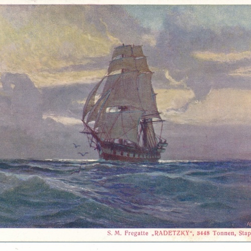 AK S.M. Fregatte Radetzky 3448 Tonnen Ansichtskarte (18174)