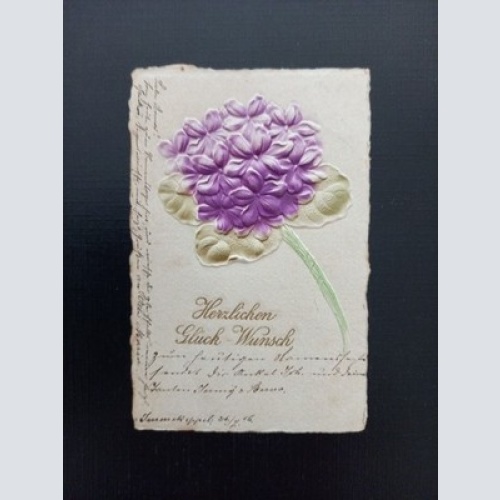 Herzlichen Glückwunsch Prägekarte Blume 40219 Gr