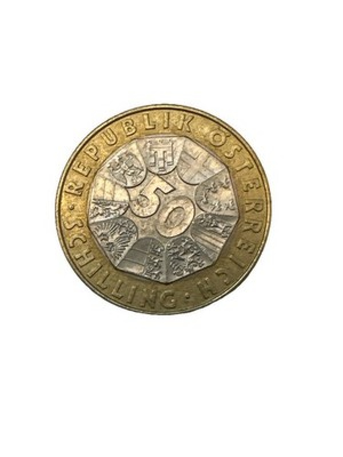 50 Schilling Bi Metall  Wiener Secession 1997