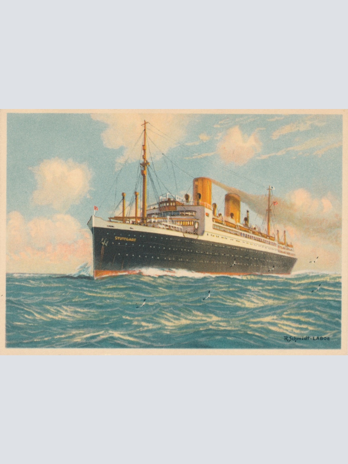 AK aus Norddeutscher LLoyd Bremen Doppelschraubendampfer Stuttgart (18217)