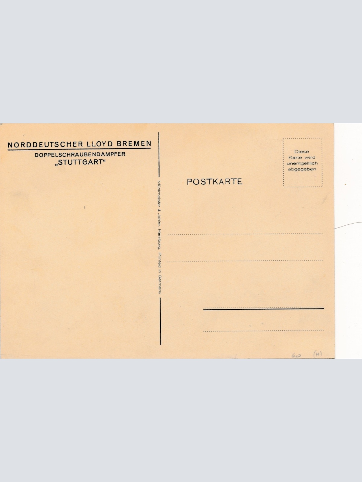 AK aus Norddeutscher LLoyd Bremen Doppelschraubendampfer Stuttgart (18217)