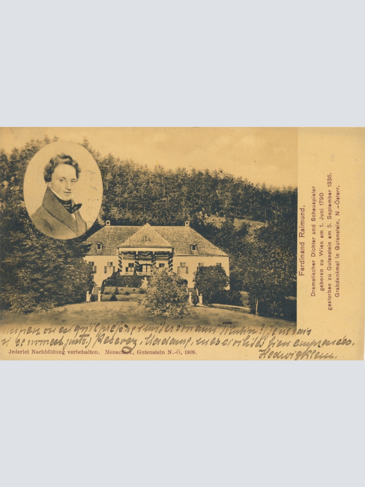 AK aus Ferdinand Raimund Haus in Gutenstein Nideröst. Ansichtskarte (18208)