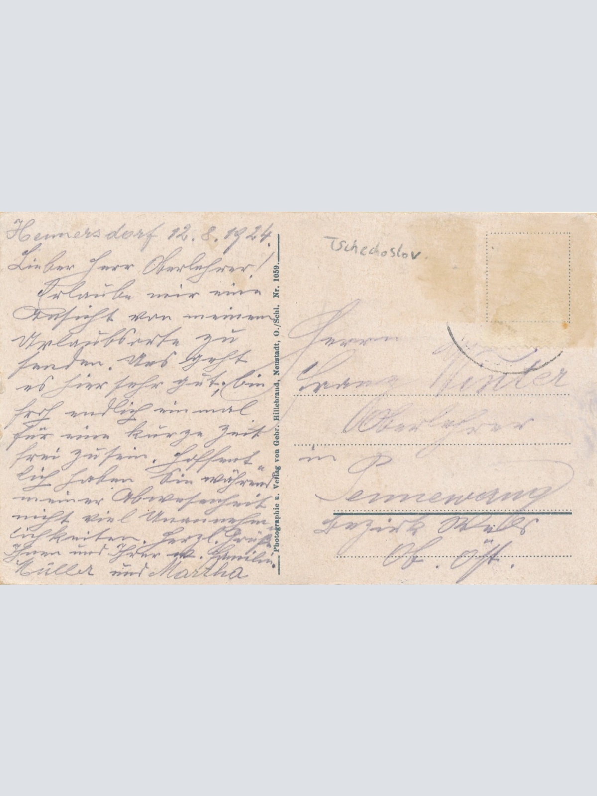 AK aus Hennersdorf Schlesien Tschechoslowakei Ansichtskarte (18210)