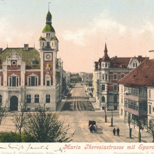 AK aus Wels Maria Theresiastrasse Oberösterreich Ansichtskarte (18223)