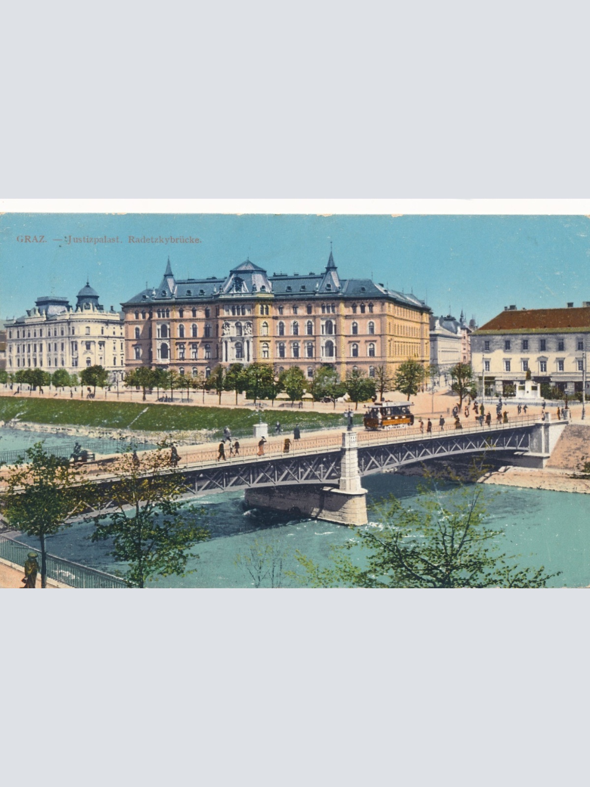 AK aus Graz Justizplatz Steiermark Ansichtskarte (18341)