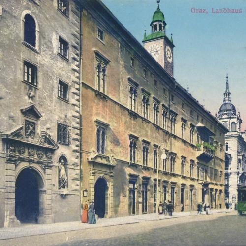 AK aus Graz Landhaus u Herrengasse Steiermark Ansichtskarte (18343)