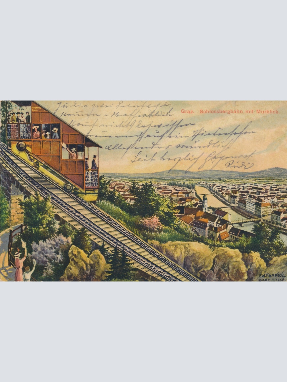 AK aus Graz Schlossbergbahn Steiermark Ansichtskarte (18345)