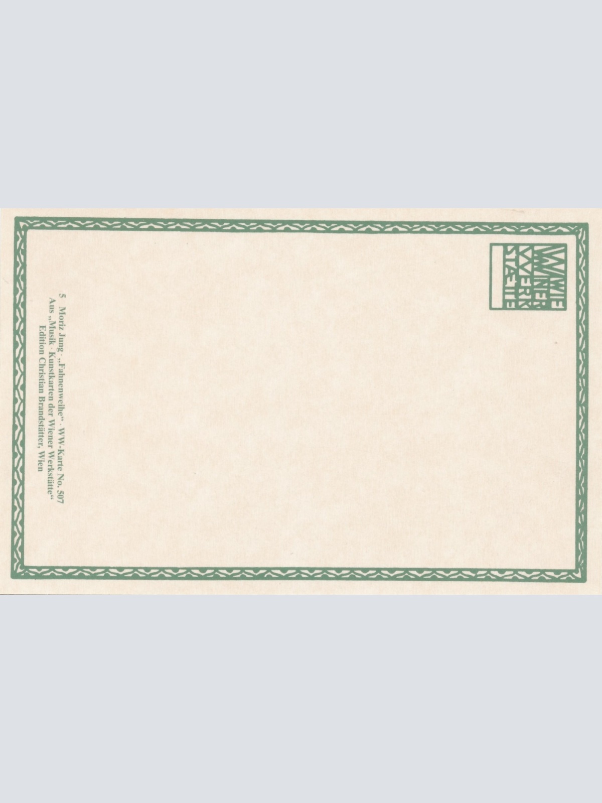 Nachdruck einer Wiener Werkstätten Karte Moritz Jung Fahnenweihe (18327)