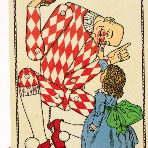 Nachdruck einer Wiener Werkstätten Karte Josef von Diveky der Hampelmann (18330)