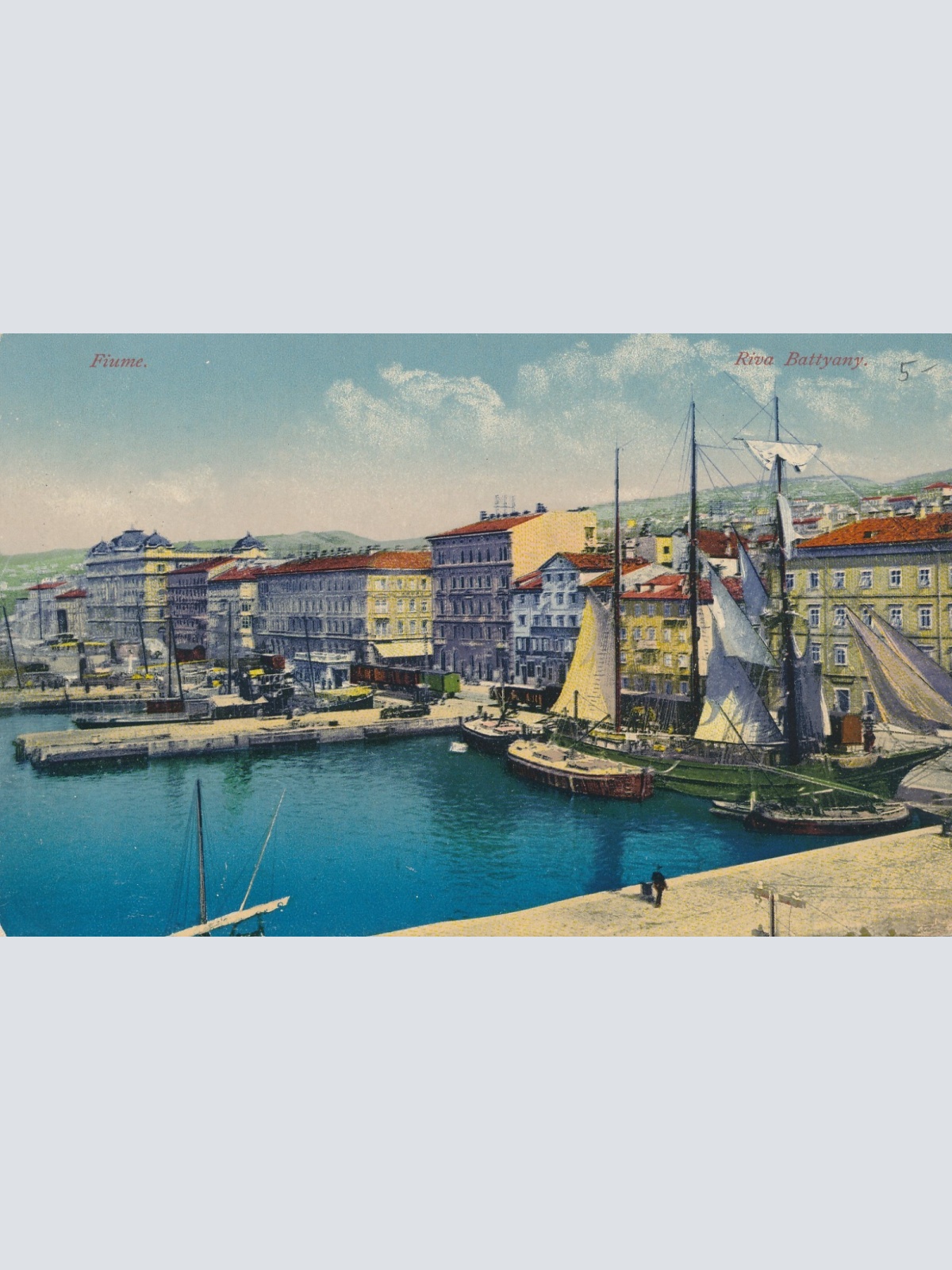AK aus Fiume Riva Battyany Italien Ansichtskarte (18491)