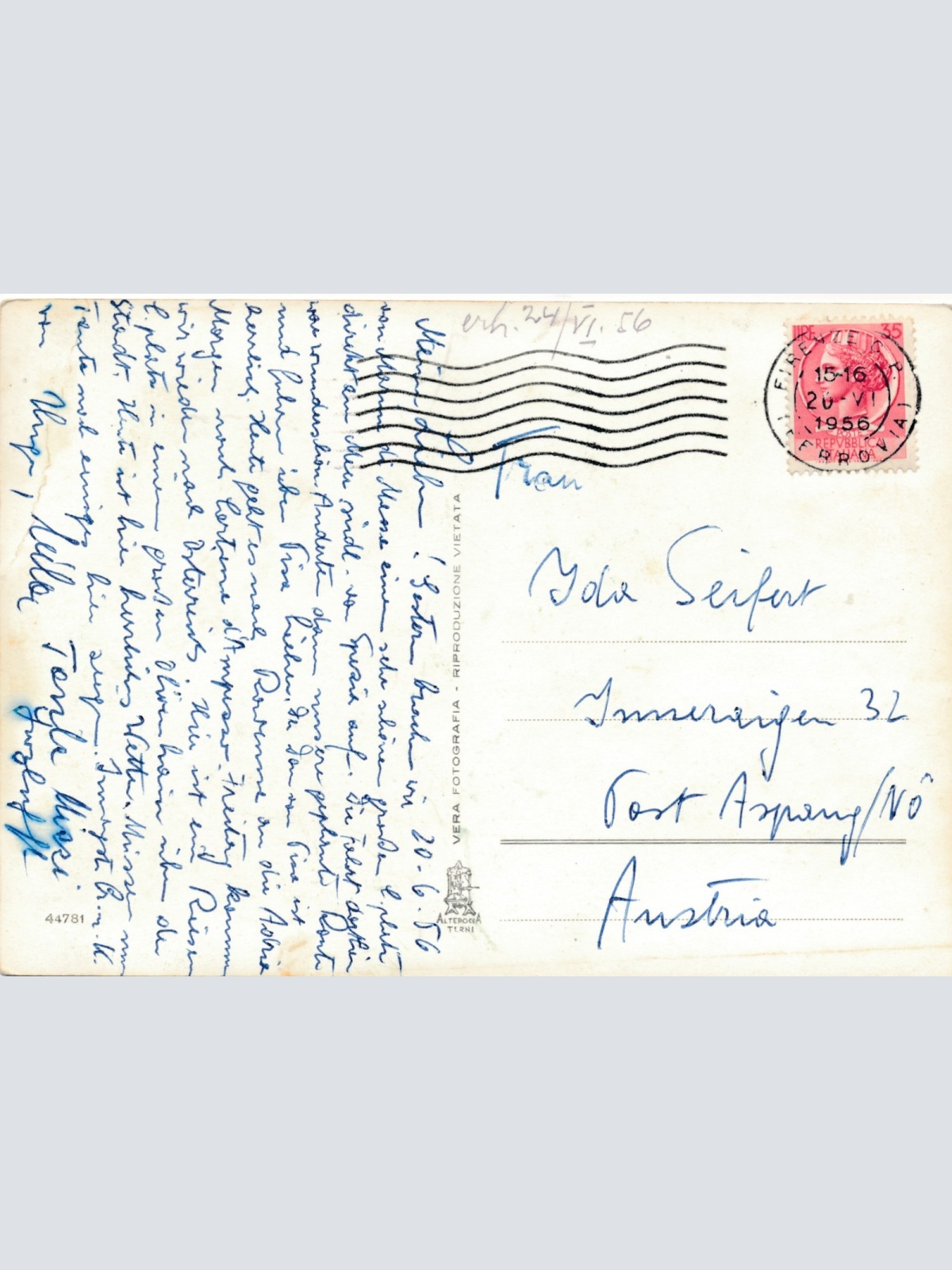 AK aus Firenze Italien Ansichtskarte (18492)