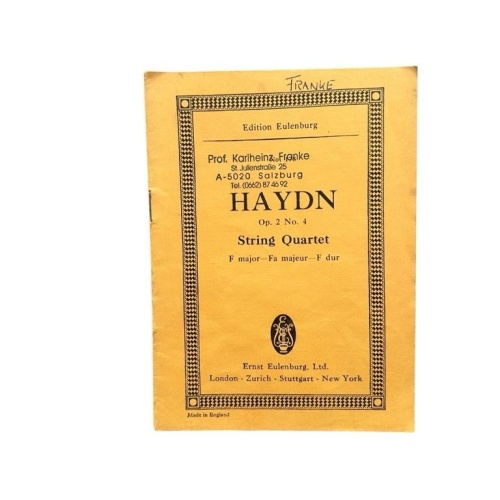 Haydn Quartet No. 10 f major for 2 Violins, Viola & Cello op.2, No. 4 Haydn, Jos