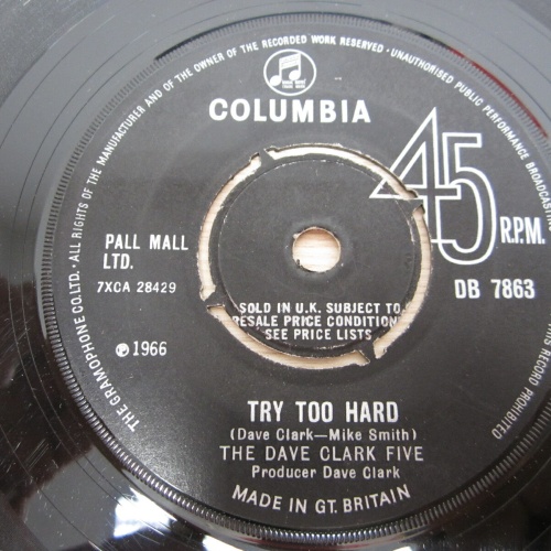 Single /  The Dave Clark Five ?– Try Too Hard /  UK  PRESS / RAR /