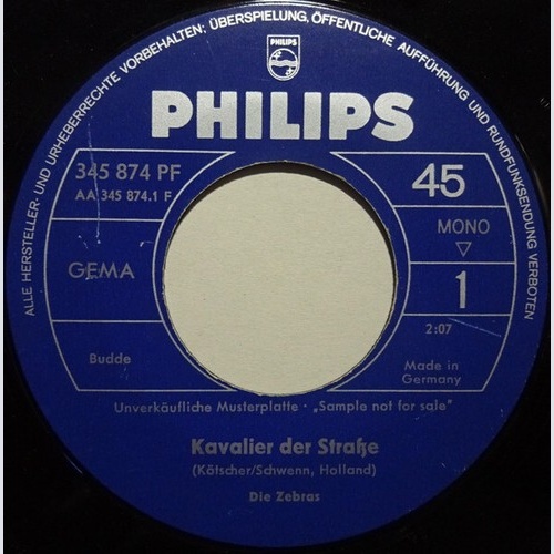 Die Zebras - Kavalier Der Straße (7", Single, Promo)