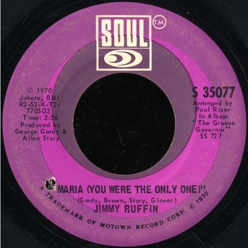 Jimmy Ruffin - Maria (You Were The Only One) (7", Single)