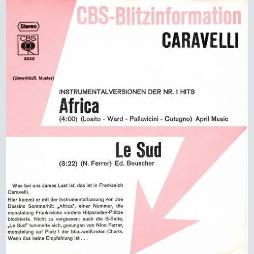 Caravelli - Africa (7", Single, Promo)
