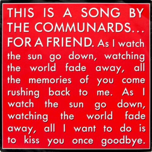 The Communards - For A Friend (7", Single)