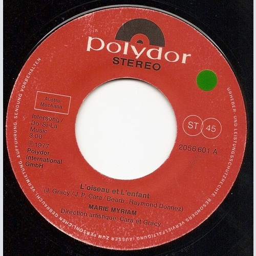 Marie Myriam - L'oiseau Et L'enfant (7", Single)