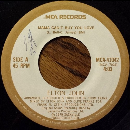 Elton John - Mama Can't Buy You Love / Three Way Love Affair (7", Single)