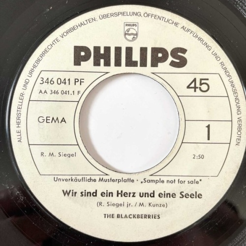 The Blackberries (2) - Wir Sind Ein Herz Und Eine Seele (7", Single, Promo)