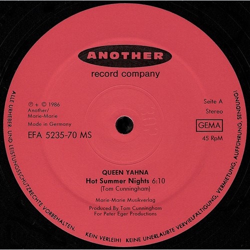 Queen Yahna - Hot Summer Nights / Doesn't Anybody (12")