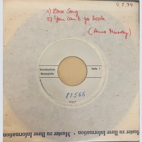 Anne Murray - Love Song (7", Single, TP)