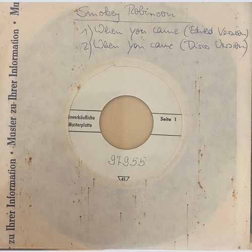 Smokey Robinson - When You Came (7", Single, TP)
