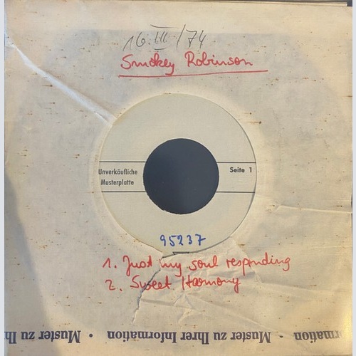 Smokey Robinson - Just My Soul Responding / Sweet Harmony (7", Single, TP)