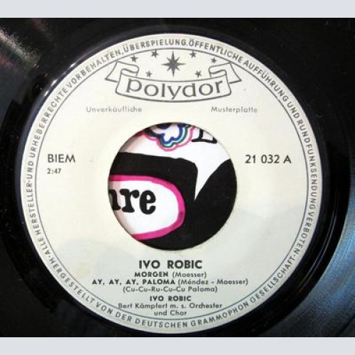 Single / IVO ROBIC / MUSTERPLATTE / RARITÄT /