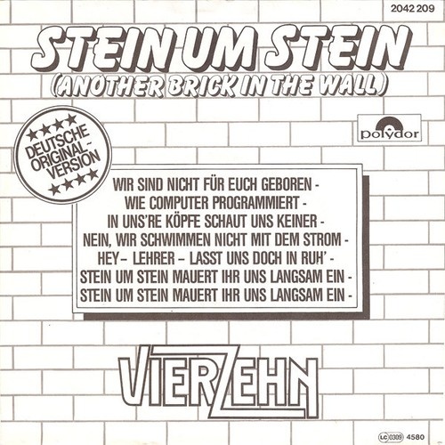 Vierzehn - Stein Um Stein (Another Brick In The Wall) (7", Single)