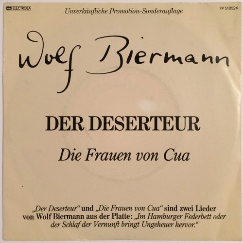 Wolf Biermann - Der Deserteur / Die Frauen Von Cua (7", Single, Promo)