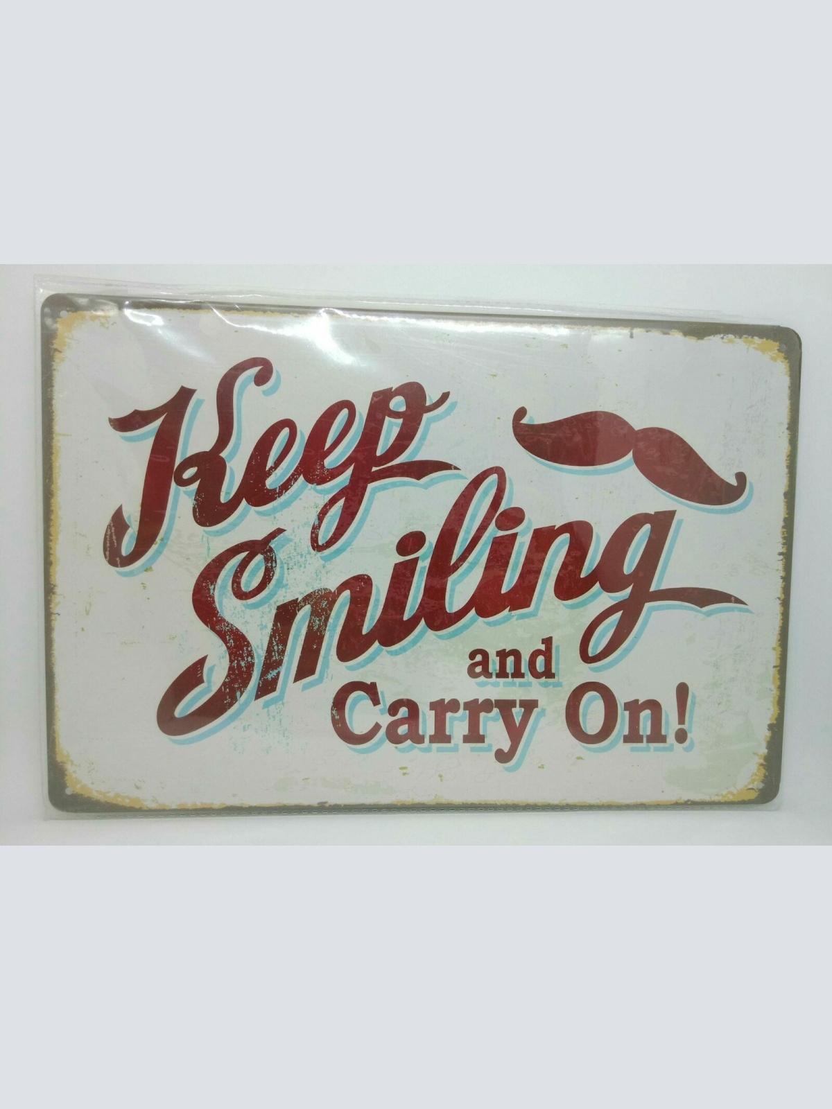 Nostalgie Retro Blechschild "Keep Smiling and Carry On!" 30x20 50251